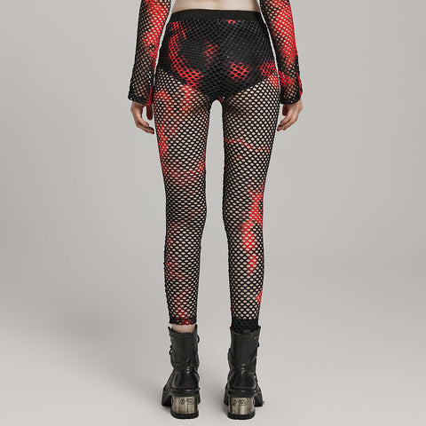 2024 PUNK Batik-Mesh-Leggings