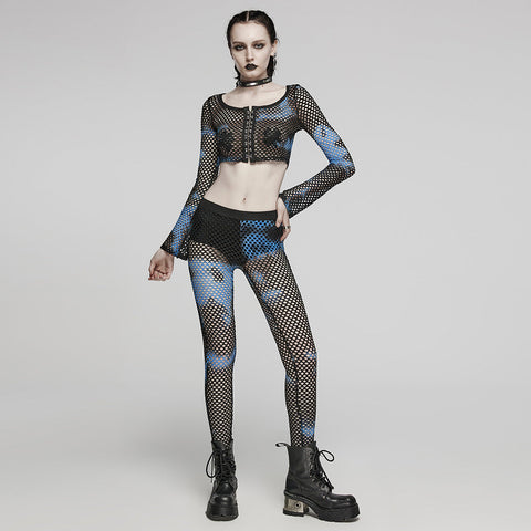 2024 PUNK Batik-Mesh-Leggings