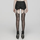 Goth-Hosenträger-Mesh-Leggings