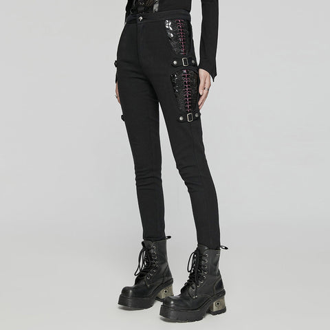 Punk-Skelett-Leggings aus Leder