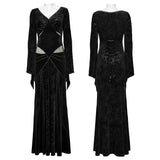 Sexy Gothic-Kleid mit V-Ausschnitt und Prägung