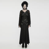 Visuelles Gothic-Kleid mit Fledermausärmeln