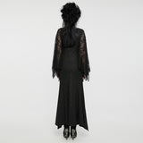 Visuelles Gothic-Kleid mit Fledermausärmeln