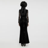 Goth Sexy Samt-Spitzenkleid