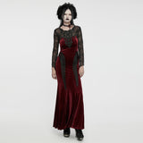 Goth Sexy Samt-Spitzenkleid