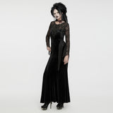 Goth Sexy Samt-Spitzenkleid