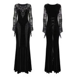 Goth Sexy Samt-Spitzenkleid