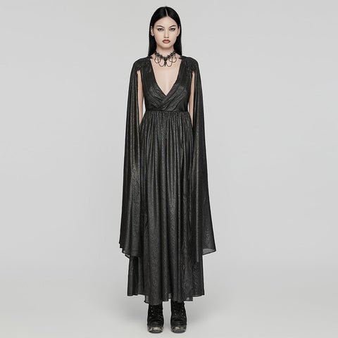 GothDeep-Kleid mit V-Ausschnitt