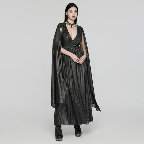 GothDeep-Kleid mit V-Ausschnitt