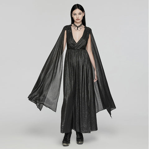 GothDeep-Kleid mit V-Ausschnitt