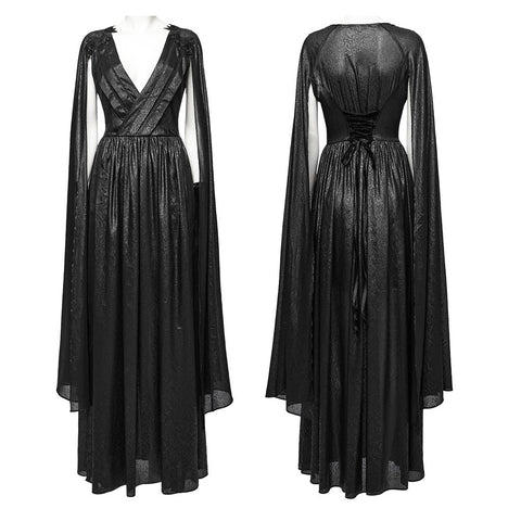 GothDeep-Kleid mit V-Ausschnitt