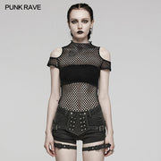 PUNK Batik-Mesh-Kurzarm-T-Shirt