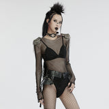 Punk sexy Strass-Mesh-Body