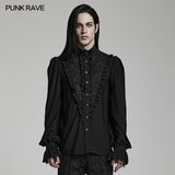 Goth chiffon stand collar shirt