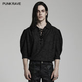 Goth jacquard half sleeve shirt