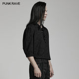 Goth jacquard half sleeve shirt