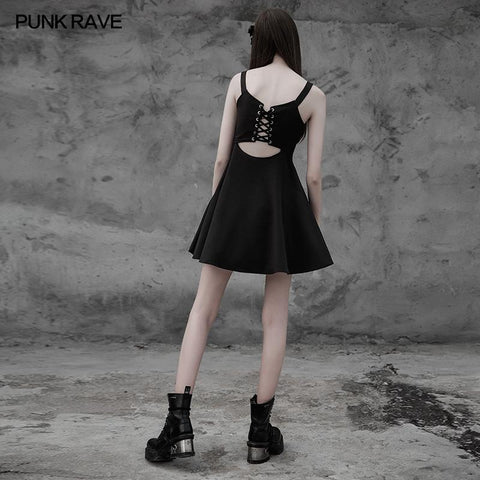 Punk Tie Rope Dickes Chiffon Design Kleid