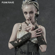 Steampunk Imitation Crocodile PU Handschuhe